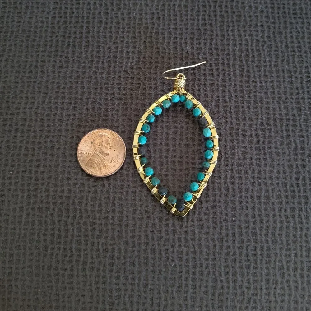 Blue💙-Green💚 Turquoise Teardrop💦 Earrings